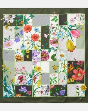 Gucci Panuelo De Sarga De Seda Estampado - Verde