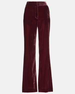 Veronica Beard Lebone High-Rise Velvet Flared Trousers