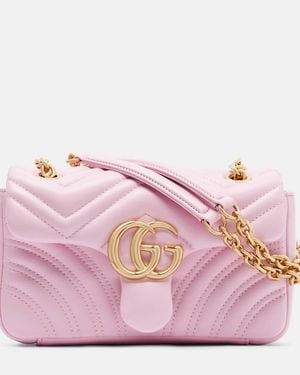 Gucci Gg Marmont Small Leather Shoulder Bag - Pink