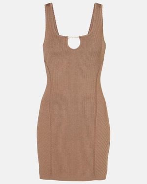 Jacquemus Sierra Ribbed-Knit Minidress - Brown
