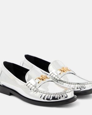 Versace Metallic Loafers Medusa '95 Aus Leder - Weiß