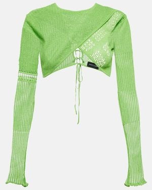 Roberta Einer Loona Cotton Crop Top - Green