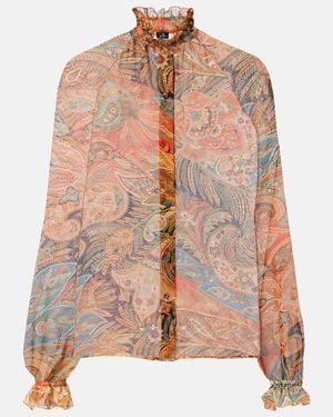 Etro Bedruckte Bluse Aus Seide - Pink