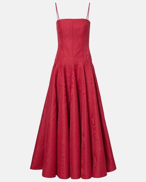 Emilia Wickstead Gracia Pleated Moire Mikado Bustier Dress - Red