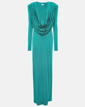 Magda Butrym Draped Jersey Maxi Dress - Green