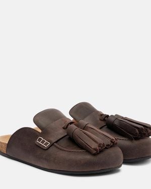 JW Anderson Tassel Suede Mules - Brown