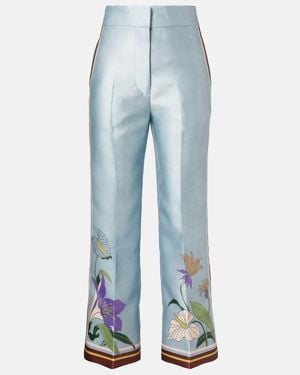 ALÉMAIS Alfie Floral Satin Culotte - Blue