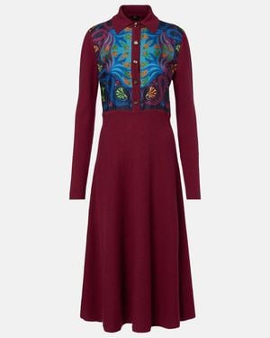 Etro Silk, Wool, And Cashmere Shirt Dress - Red