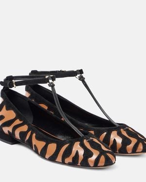 Ulla Johnson Polline Animal Print Leather Ballet Flats - Multicolour