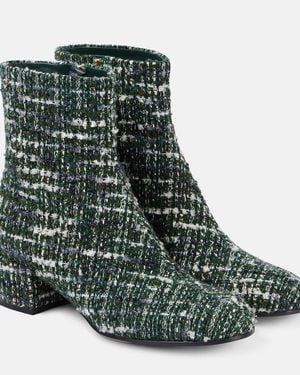 Gianvito Rossi Joelle 45 Boucle Tweed Ankle Boots - Green