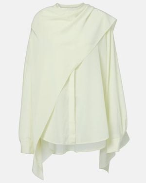 Calvin Klein Kiki Draped Silk Blouse - Natural