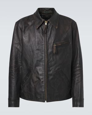 RRL Lynton Leather Biker Jacket - Black