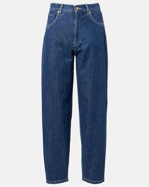 Max Mara Masia High-Rise Barrel-Leg Jeans - Blue