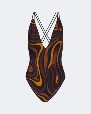 PUCCI Costume Intero Marmo - Marrone