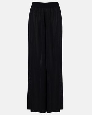 Alaïa High-Rise Wide-Leg Trousers - Black