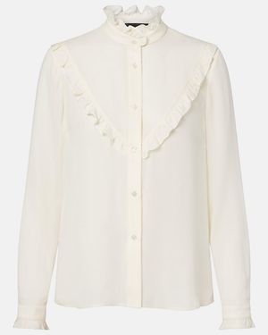 Nili Lotan Marcela Ruffled Silk Shirt - White