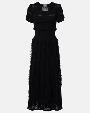 Max Mara Grazia Fringed Midi Dress - Black