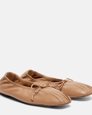 Magda Butrym Leather Ballet Flats - Brown