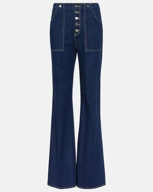 Veronica Beard Jeans Anchos Crosbie De Tiro Alto - Azul