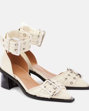 Ganni Pumps Aus Lederimitat - Natur