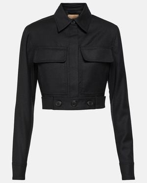 AYA MUSE Myca Cropped Wool Jacket - Black