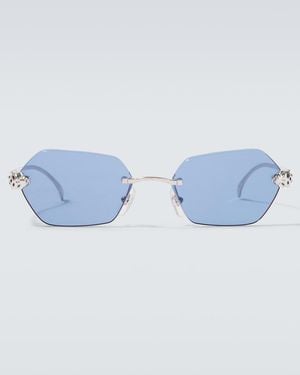Cartier The Panthere De Cartier Square Sunglasses - Blue