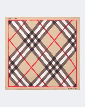 Burberry Check Silk Poplin Scarf - Pink