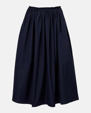 Gabriela Hearst Chiara Cotton Midi Skirt - Blue