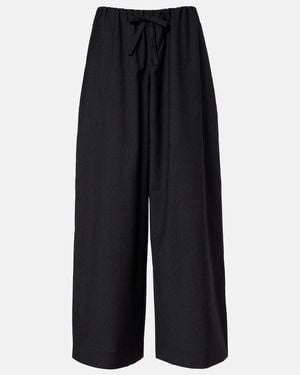 TOTEME Wool Wide-Leg Pants - Black