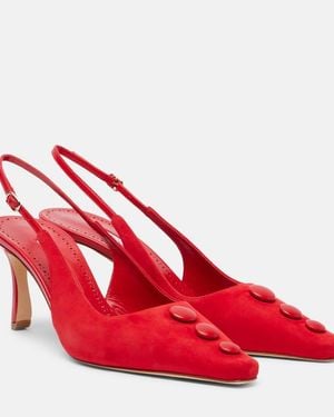 Manolo Blahnik Slingback-Pumps Alexa Aus Veloursleder - Rot