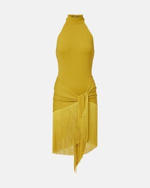 Taller Marmo Artemis Fringed Beach Cover-Up And Swimsuit - Yellow
