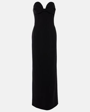 Magda Butrym Draped Wool-Blend Bustier Gown - Black