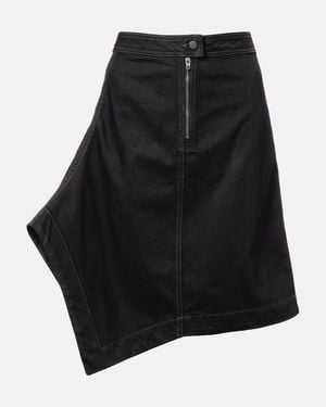 Lemaire Asymmetric Denim Midi Skirt - Black