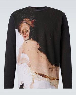 Simone Rocha Olympia Printed Cotton Jersey T-Shirt - Black