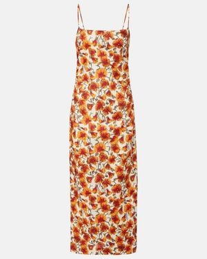 SIR. Floral Linen Midi Dress - Orange