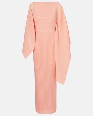 Solace London Adami Plisse Caped Maxi Dress - Pink