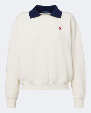 Polo Ralph Lauren Cotton-Jersey Polo Sweatshirt - White