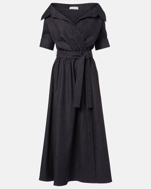 Altuzarra Vestido Midi Envolvente Lydia De Denim - Negro
