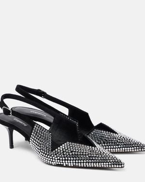 Coperni 65 Crystal-Embellished Leather Pumps - Black