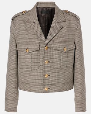 Nili Lotan Lise Cropped Virgin Wool Jacket - Grey