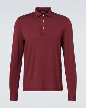 Fedeli Zero Cotton Jersey Polo Shirt - Red