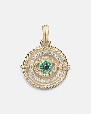 David Yurman Collar Evil Eye De Oro De 18 Ct (750/1000) Con Esmeraldas Y Diamantes - Metálico