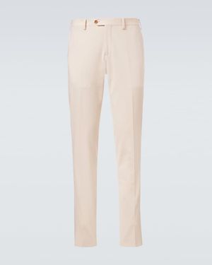 Lardini Cotton-Blend Straight Trousers - Natural