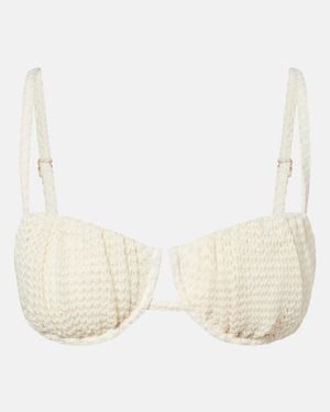 Montce Simonette Knitted Bikini Top - White