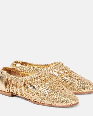 Jonathan Simkhai Eden Metallic Leather Ballet Flats