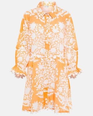 Juliet Dunn Vestido corto de algodon floral - Naranja