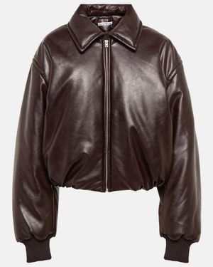 Acne Studios Padded Coated Jersey Bomber Jacket - Brown