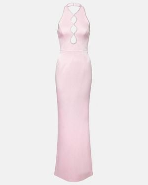 Rebecca Vallance Akari Cutout Halterneck Satin Gown - Pink