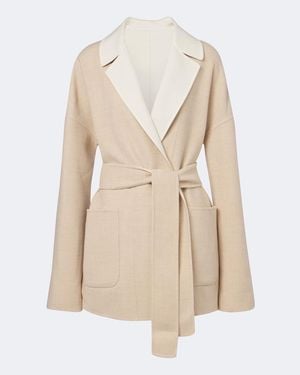 Eleventy Reversible Wool Wrap Coat - Natural
