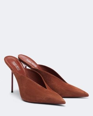 Paris Texas Mules Lidia Aus Veloursleder - Braun